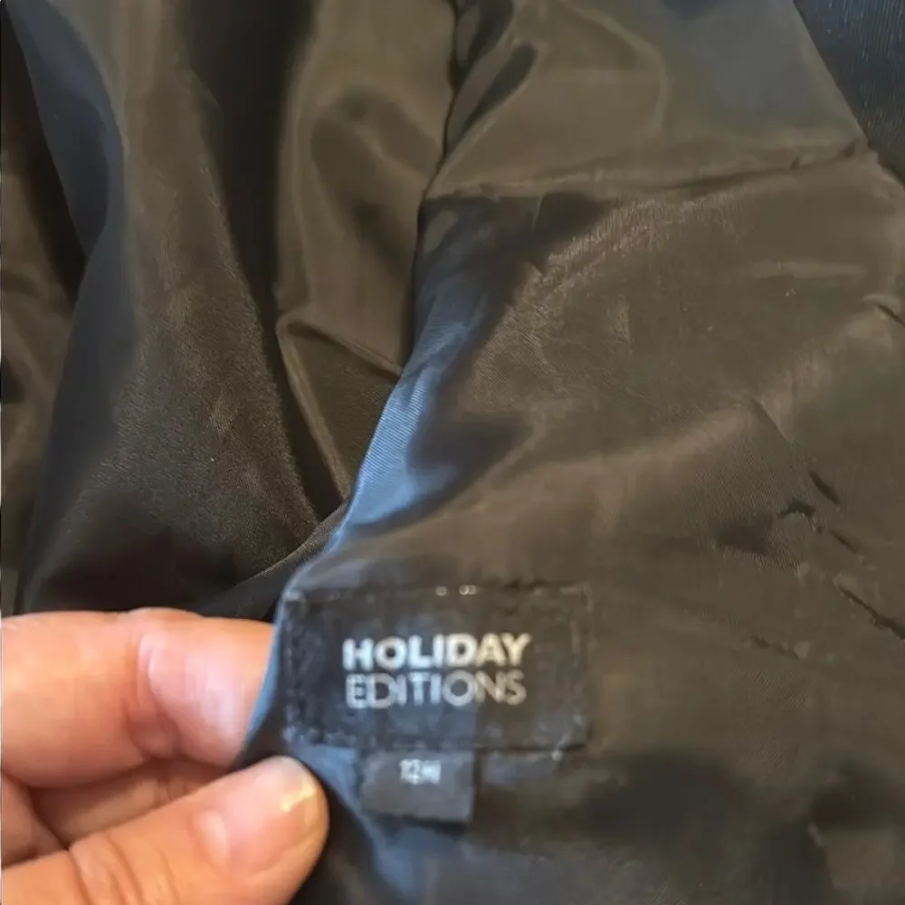 Holiday Editions Black‎ Sport Coat Classic Blazer Size 12